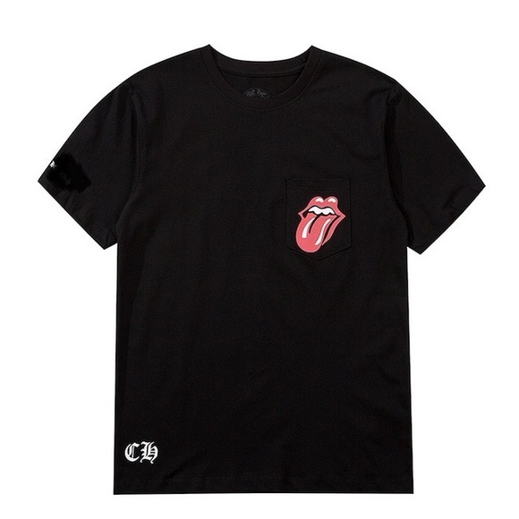 MWT Men’s Size X-large Chrome Hearts X Rolling Stones Cotton Tee Black/White/Red - Picture 1 of 15